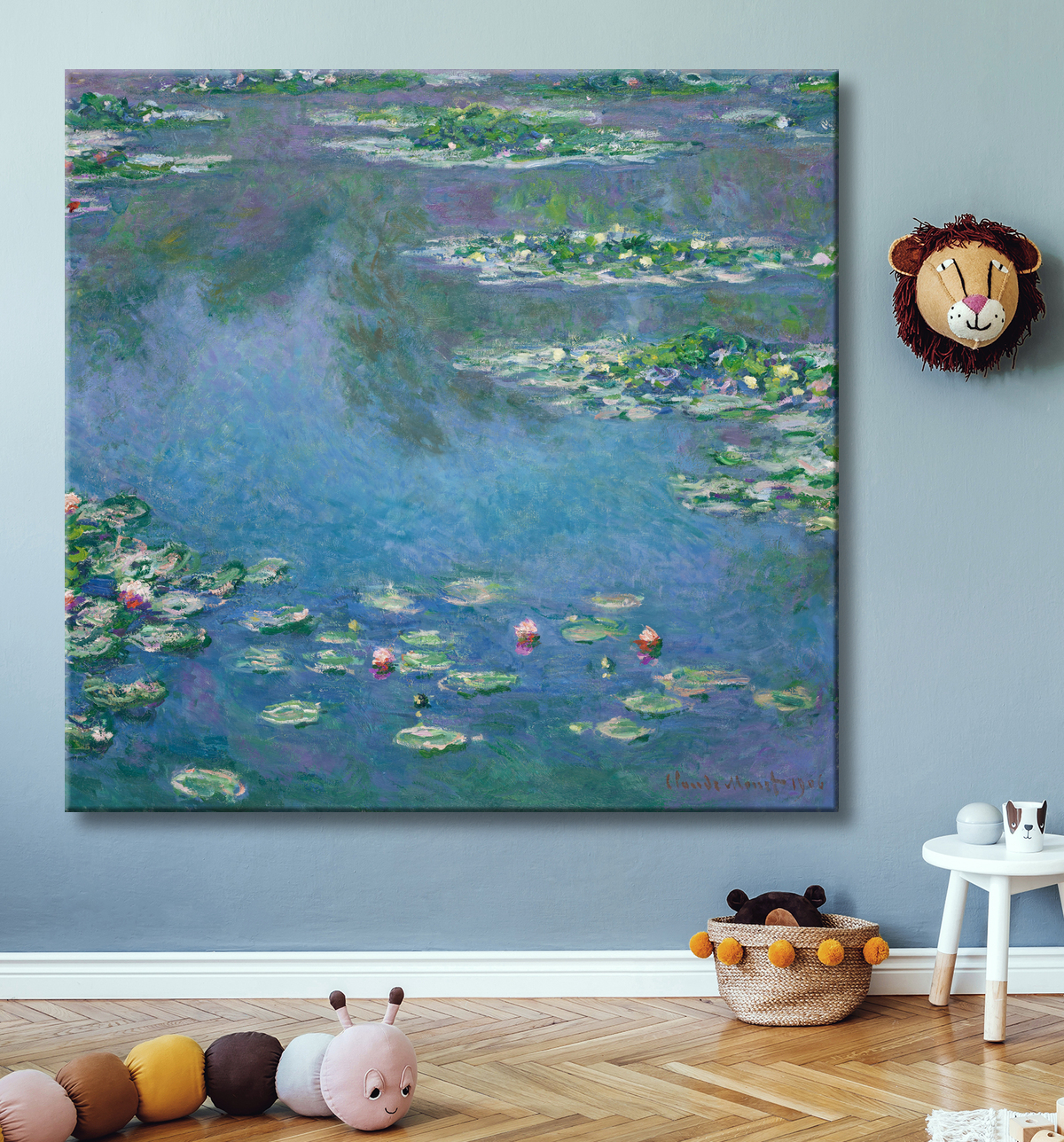 Reproduction Nymphéas de Claude Monet avec decor
