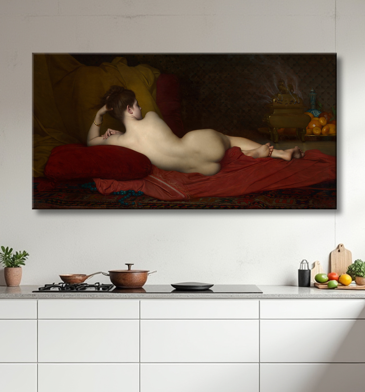 Reproduction Odalisque de Jules Joseph Lefebvre avec decor