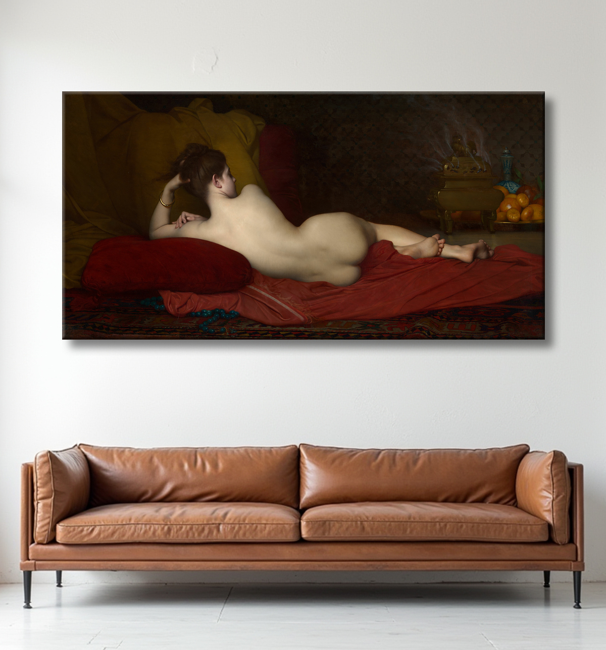 Reproduction Odalisque de Jules Joseph Lefebvre avec decor