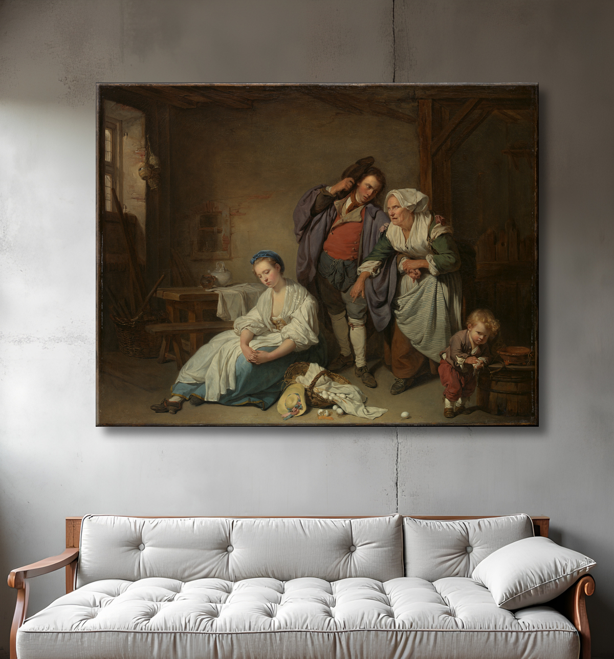 Reproduction Oeufs Cassés de Jean-Baptiste Greuze avec decor