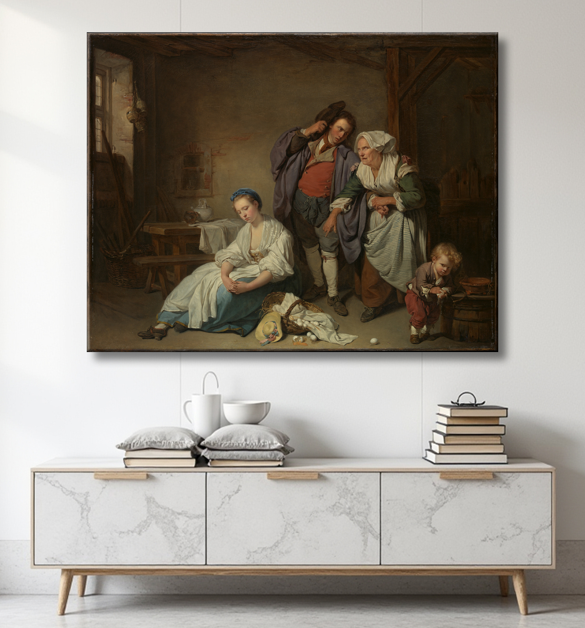 Reproduction Oeufs Cassés de Jean-Baptiste Greuze avec decor