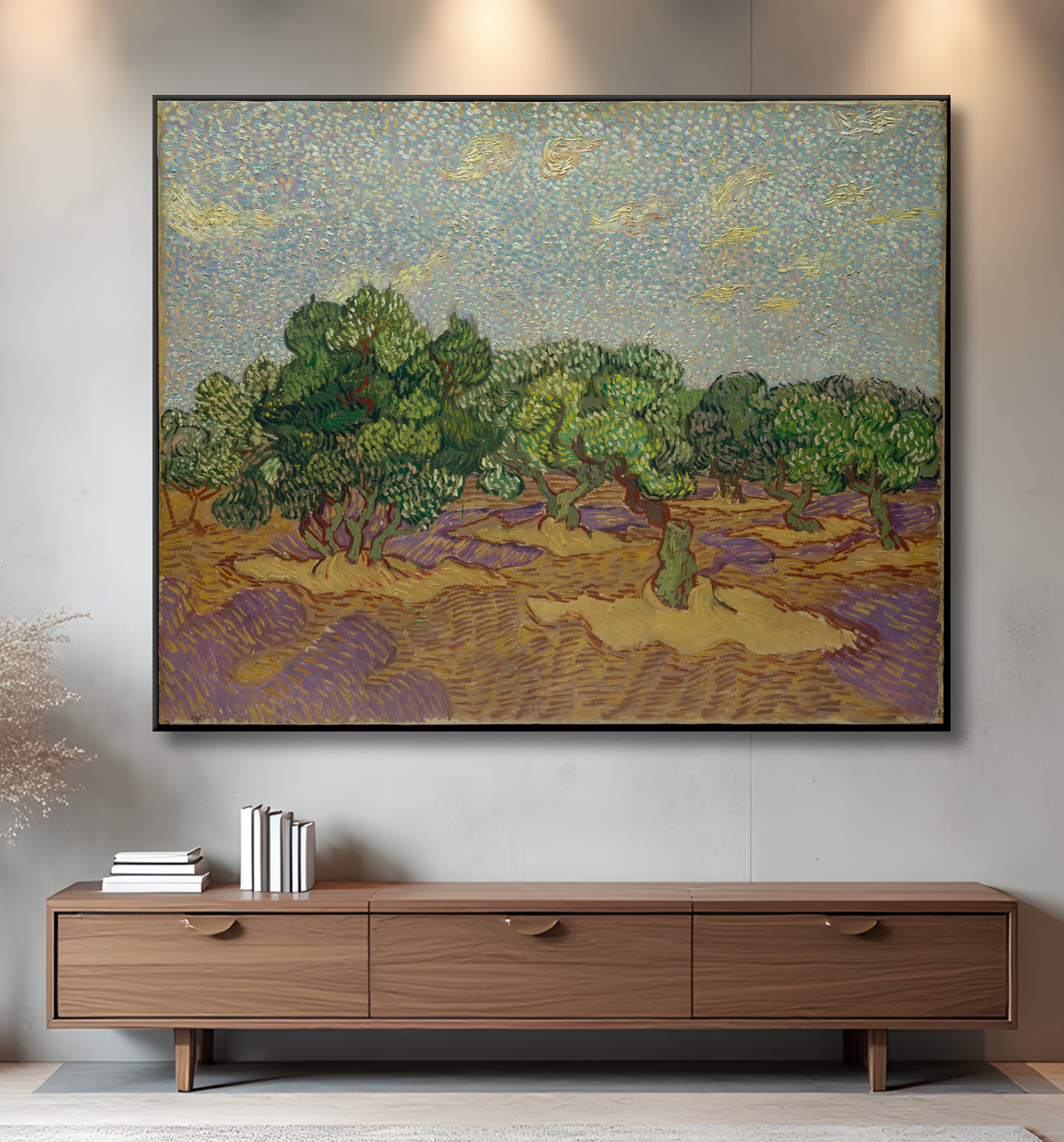 Reproduction Olivier de Vincent van Gogh avec decor