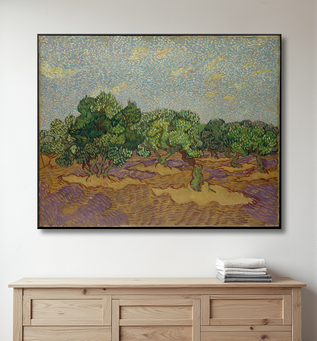 Reproduction Olivier de Vincent van Gogh avec decor