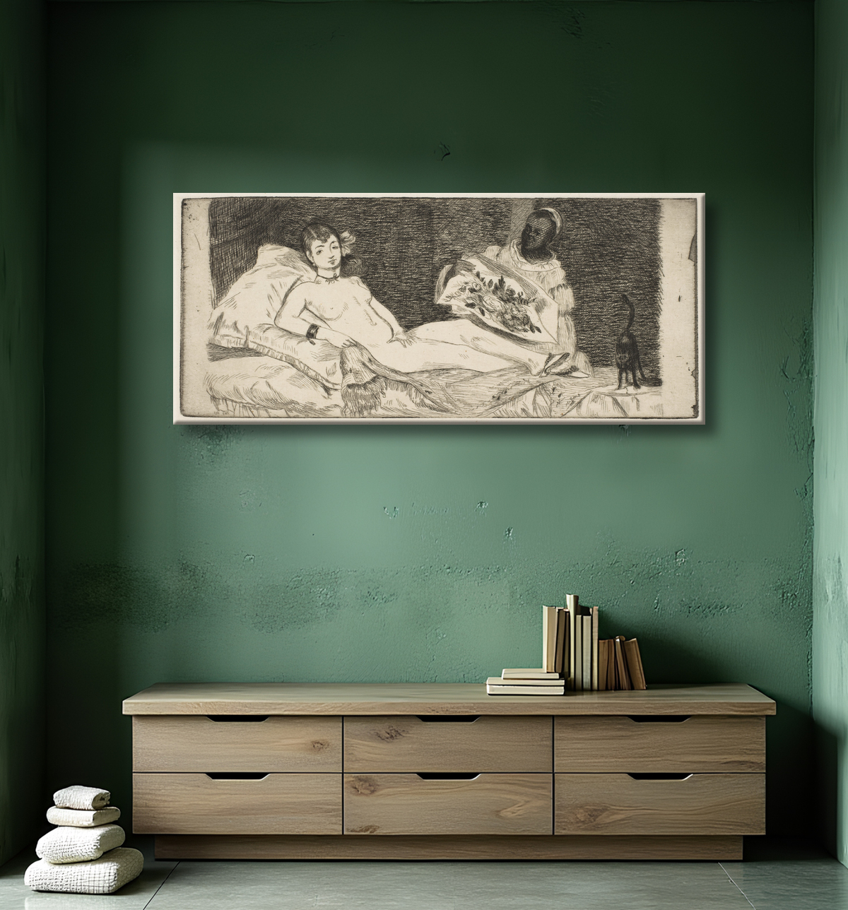 Reproduction Olympia (petite assiette) de Edouard Manet avec decor