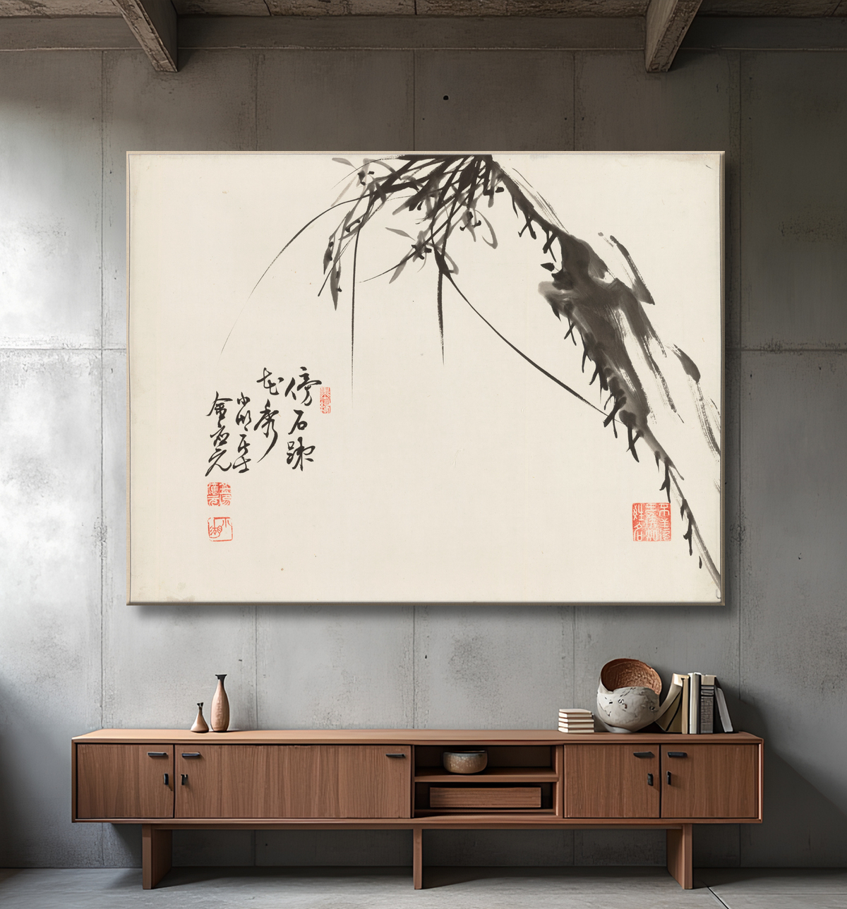 Reproduction Orchidées de Kim Eung-won avec decor