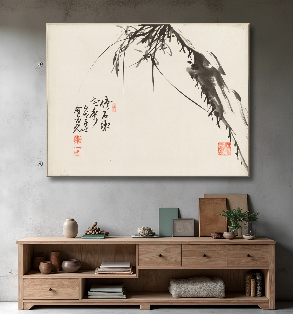 Reproduction Orchidées de Kim Eung-won avec decor