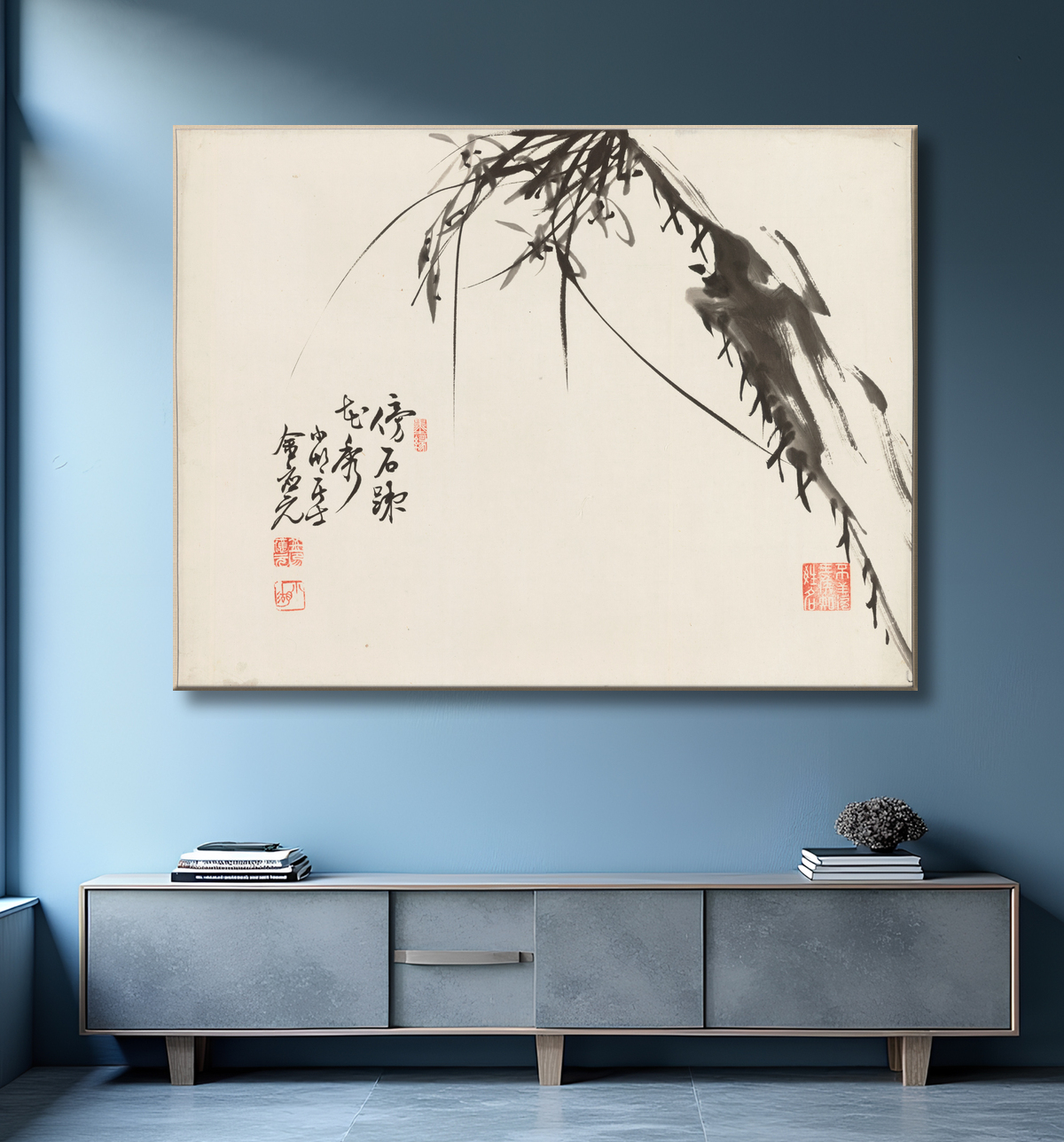 Reproduction Orchidées de Kim Eung-won avec decor