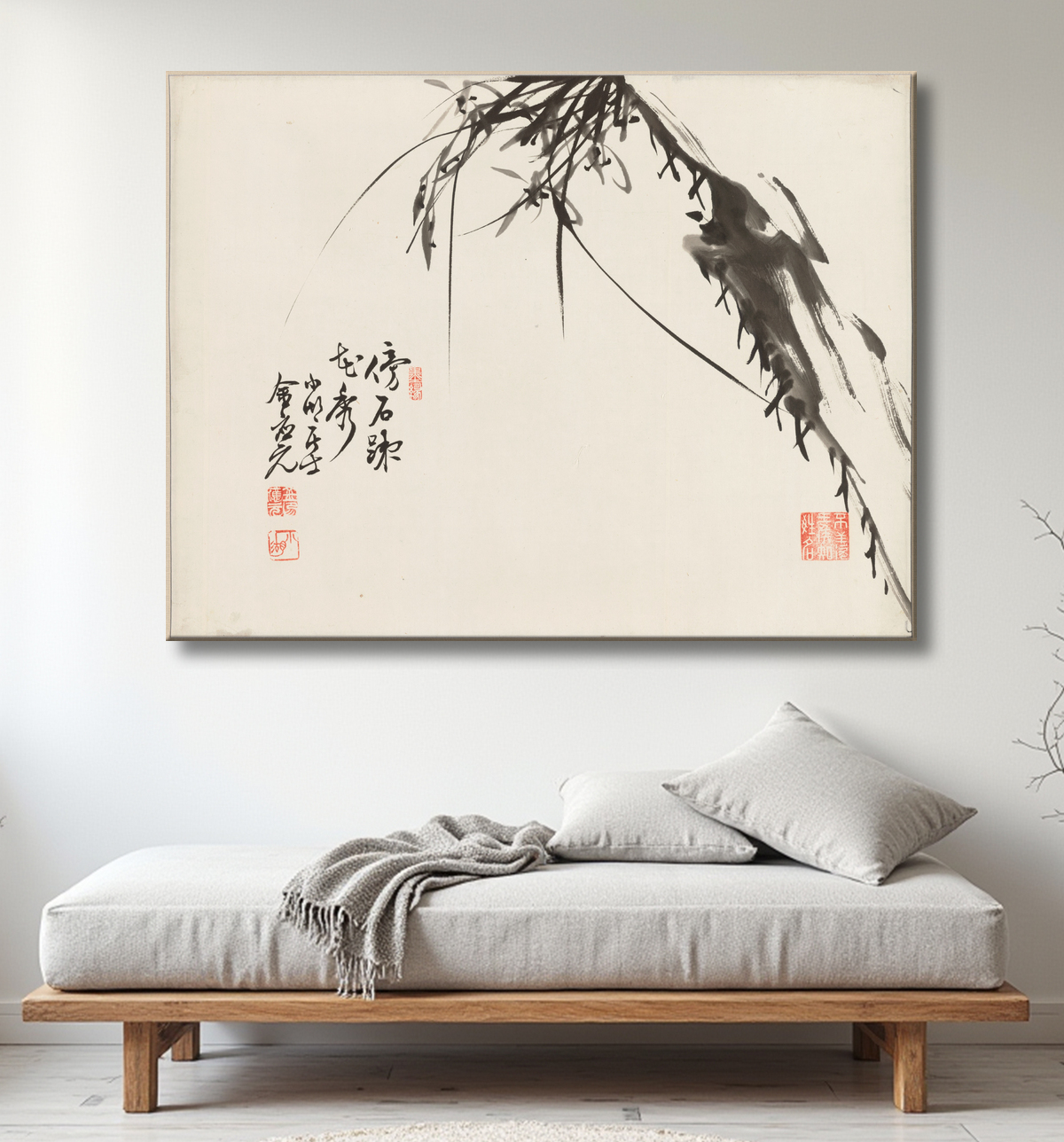 Reproduction Orchidées de Kim Eung-won avec decor