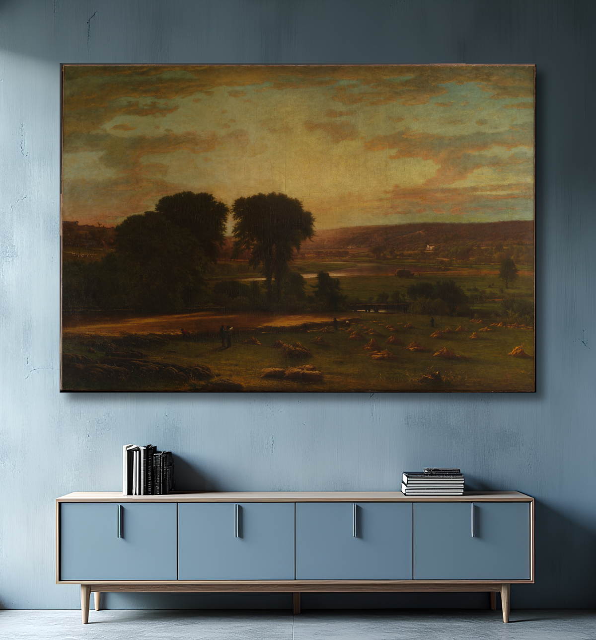 Reproduction Paix et abondance de George Inness avec decor