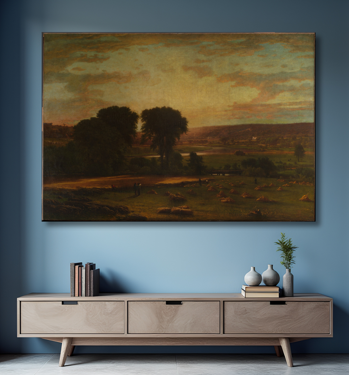 Reproduction Paix et abondance de George Inness avec decor