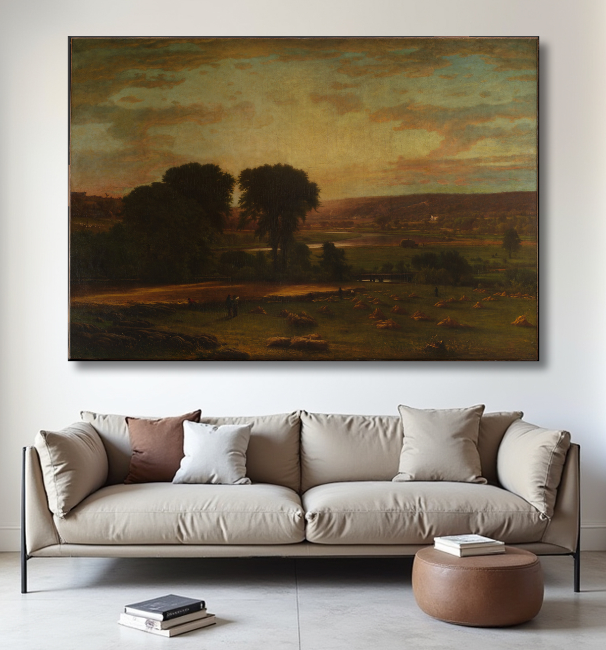 Reproduction Paix et abondance de George Inness avec decor