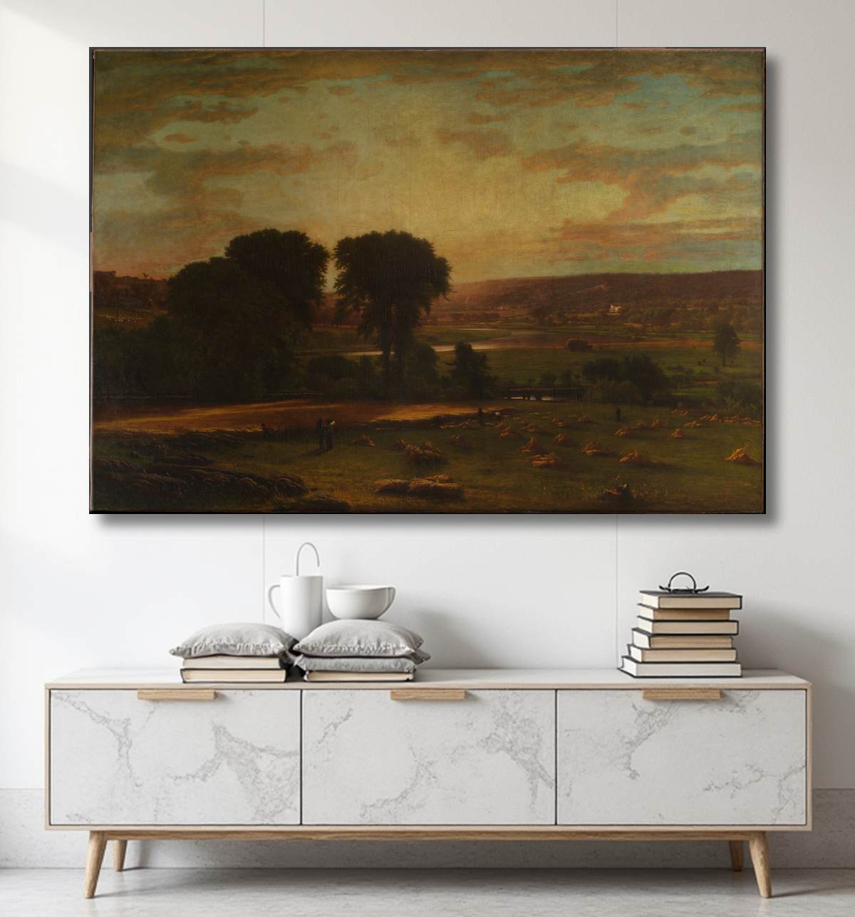 Reproduction Paix et abondance de George Inness avec decor