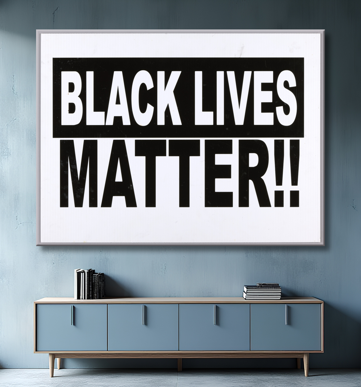 Reproduction Pancarte indiquant "Black Lives Matter" utilisée lors du 20e anniversaire de Million Man March de Unidentified avec decor