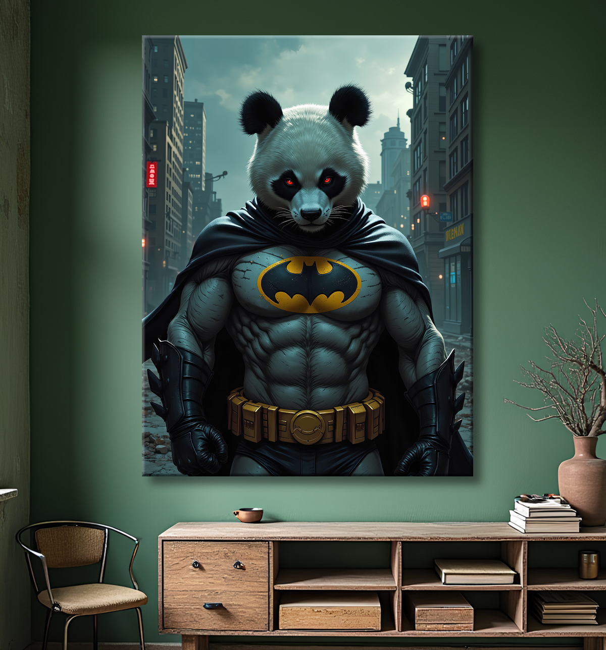 Tableau panda super-héros | Décoration originale et moderne avec decor