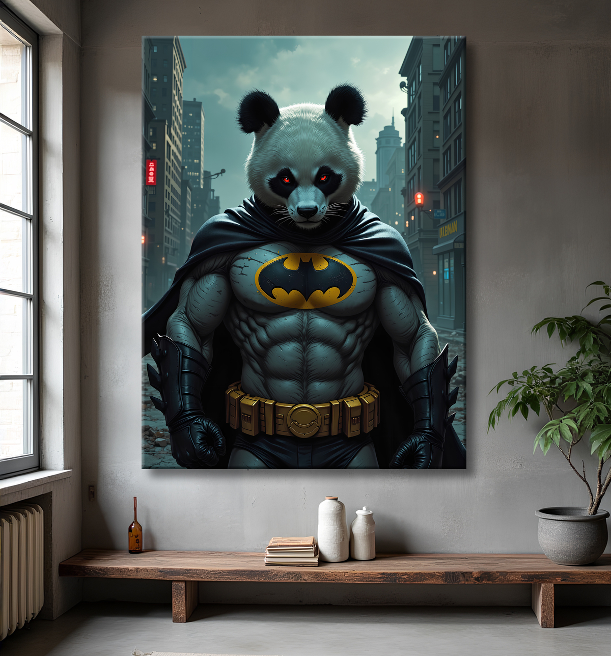 Tableau panda super-héros | Décoration originale et moderne avec decor