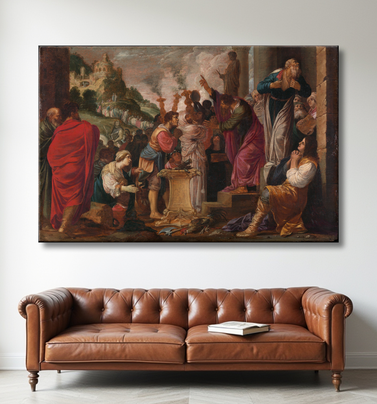Reproduction Paul et Barnabas à Lystre de Jacob Pynas avec decor