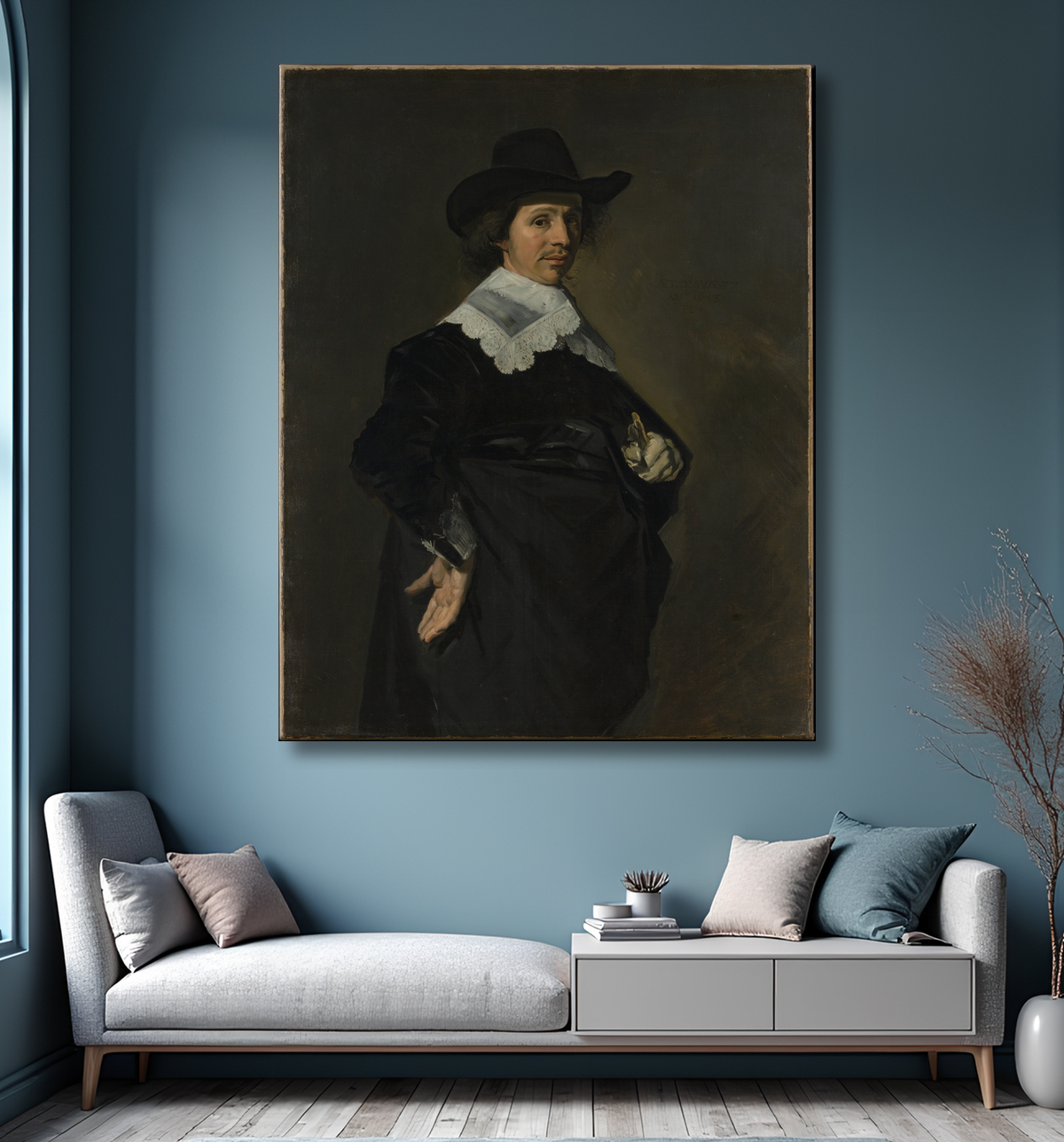 Reproduction Paulus Verschuur (1606-1667) de Frans Hals avec decor