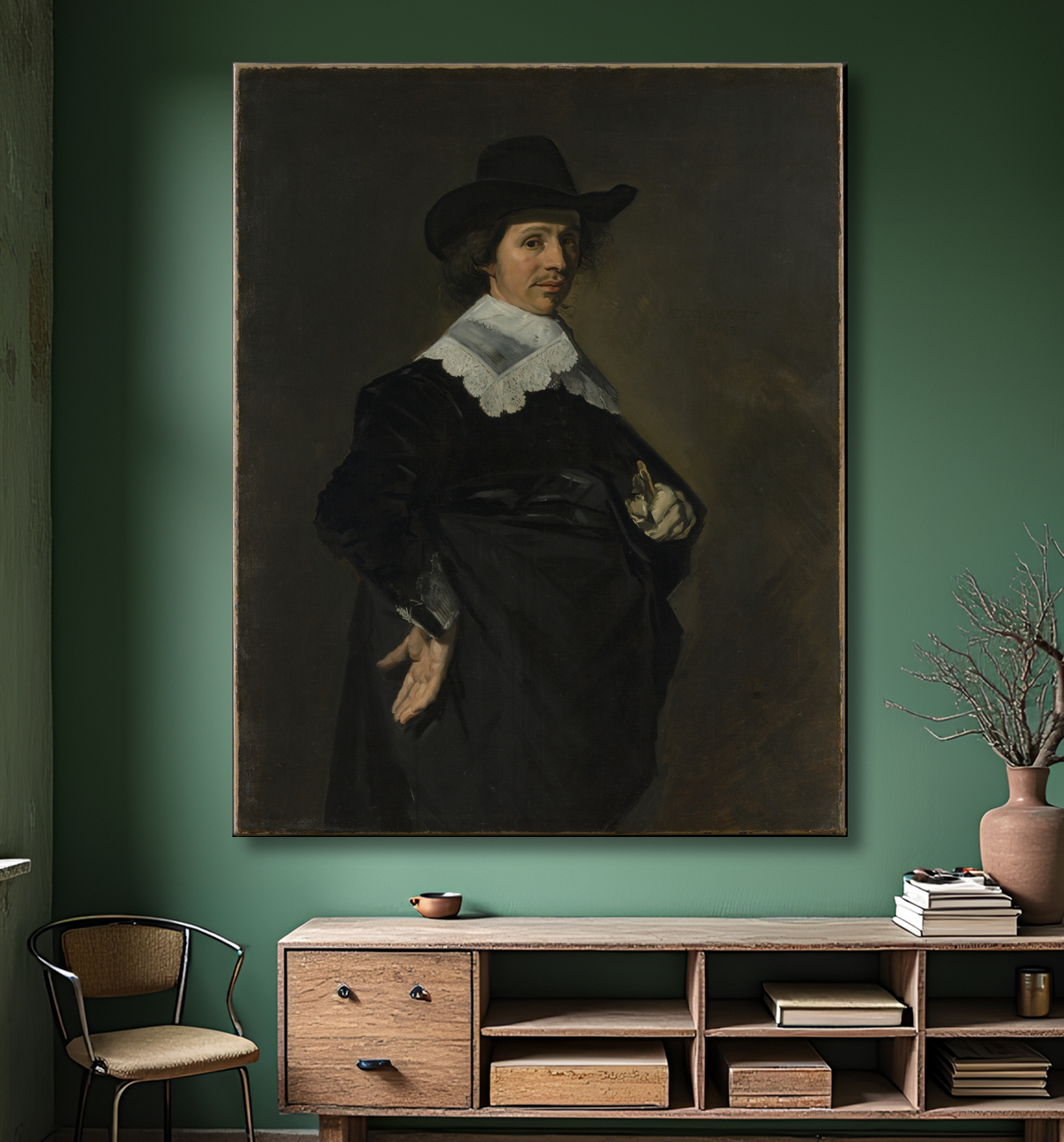 Reproduction Paulus Verschuur (1606-1667) de Frans Hals avec decor