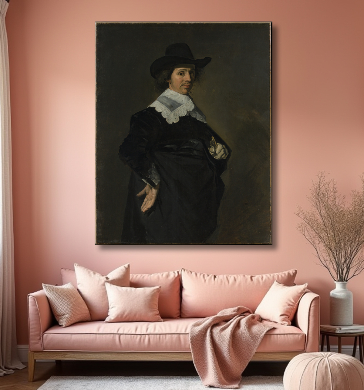 Reproduction Paulus Verschuur (1606-1667) de Frans Hals avec decor