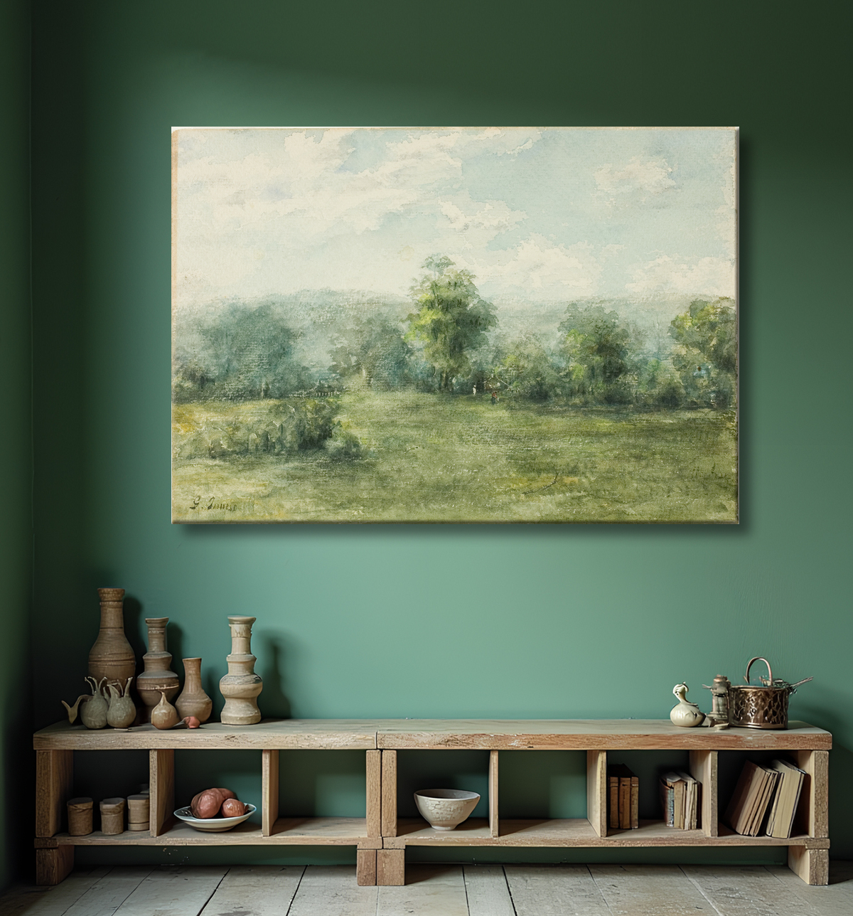 Reproduction Paysage de George Inness avec decor