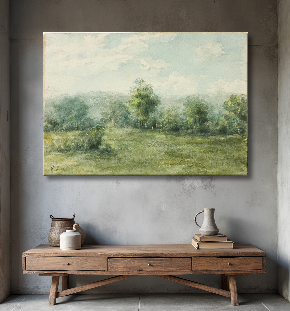 Reproduction Paysage de George Inness avec decor