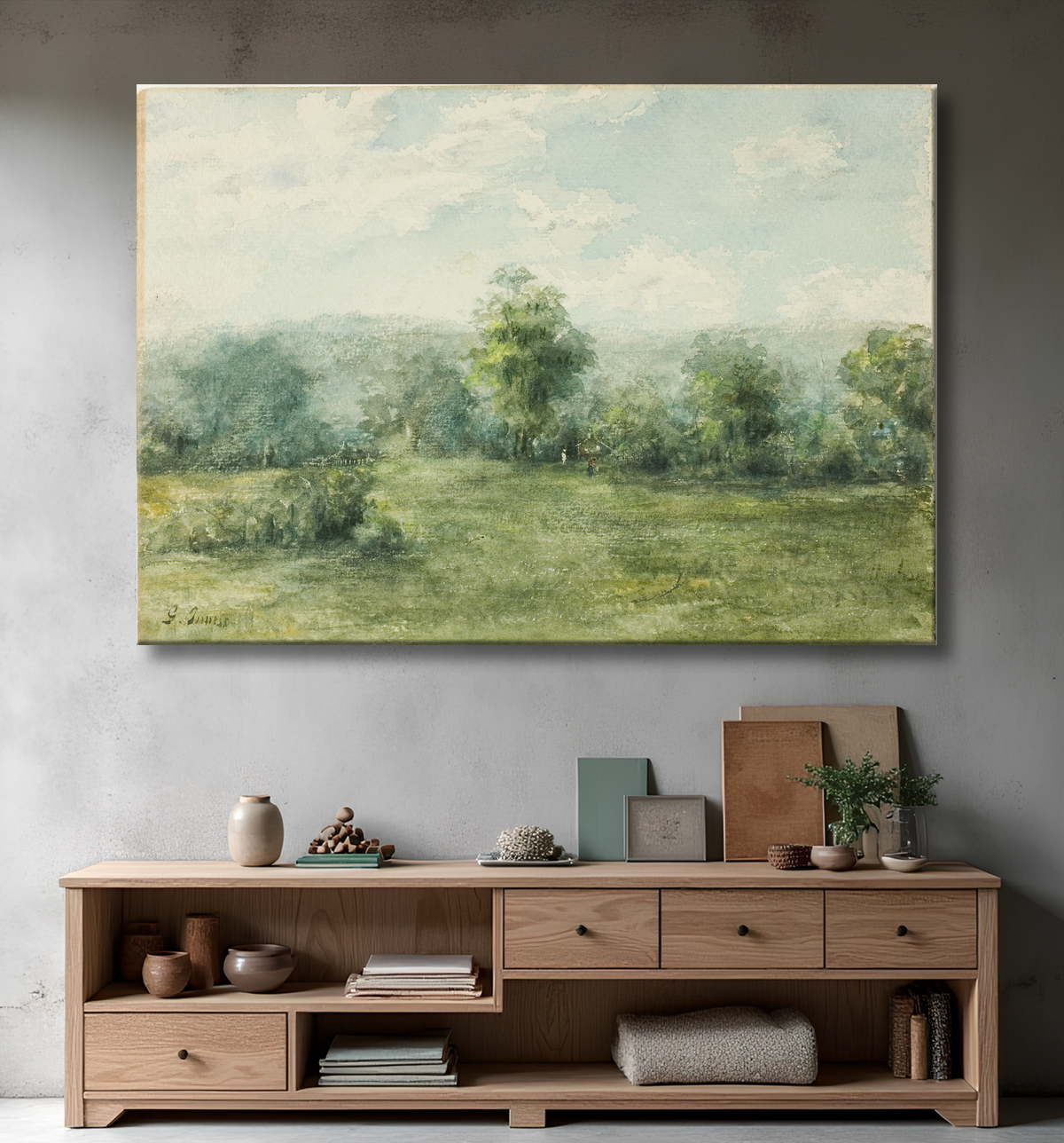 Reproduction Paysage de George Inness avec decor