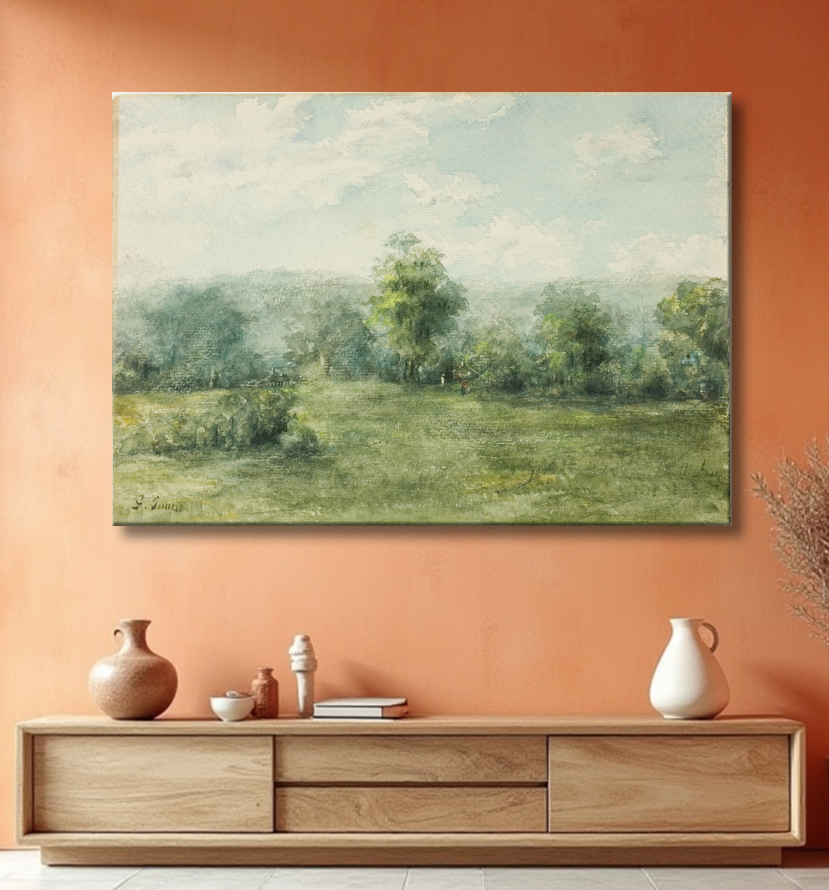 Reproduction Paysage de George Inness avec decor