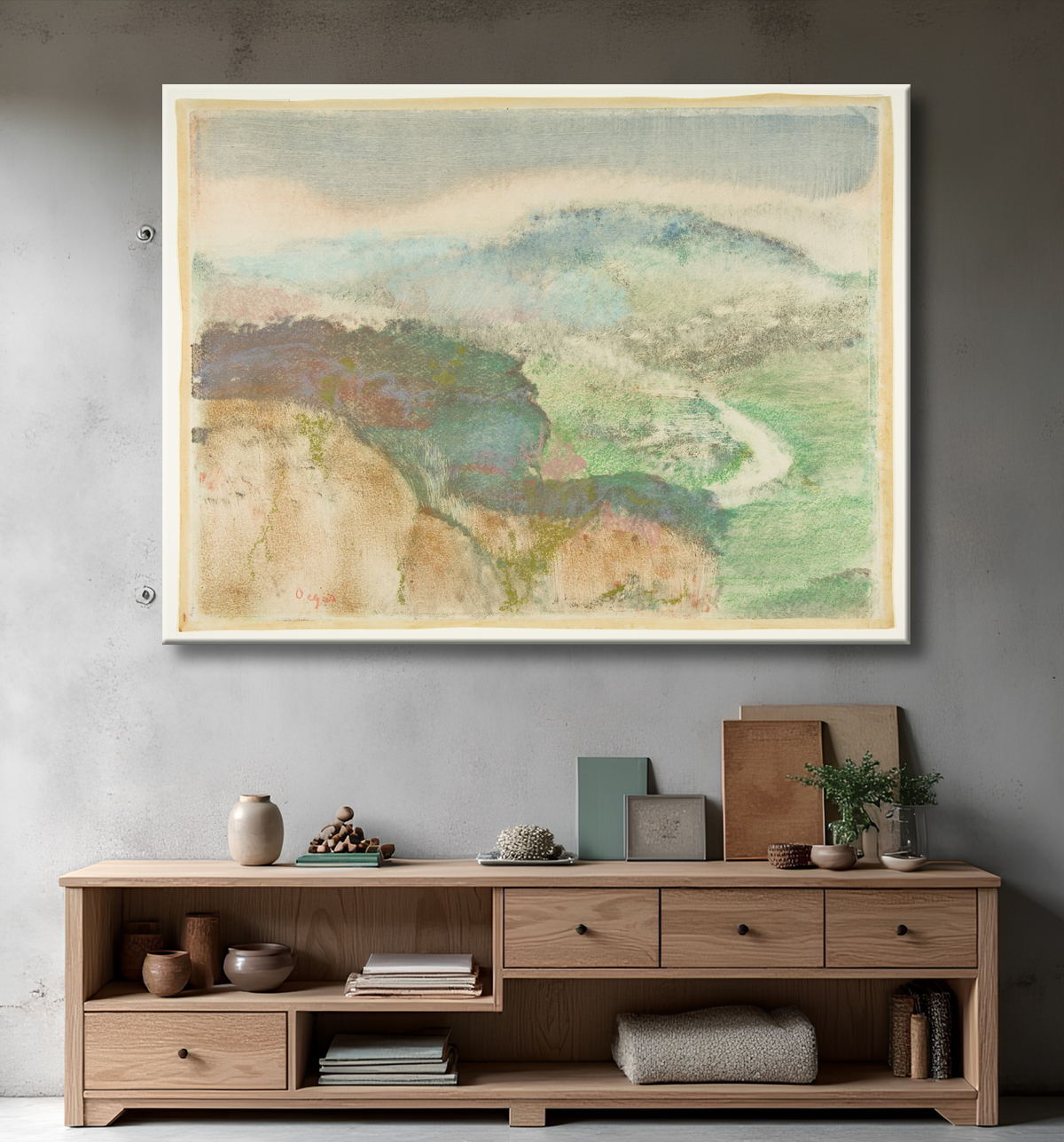 Reproduction Paysage de Edgar Degas avec decor