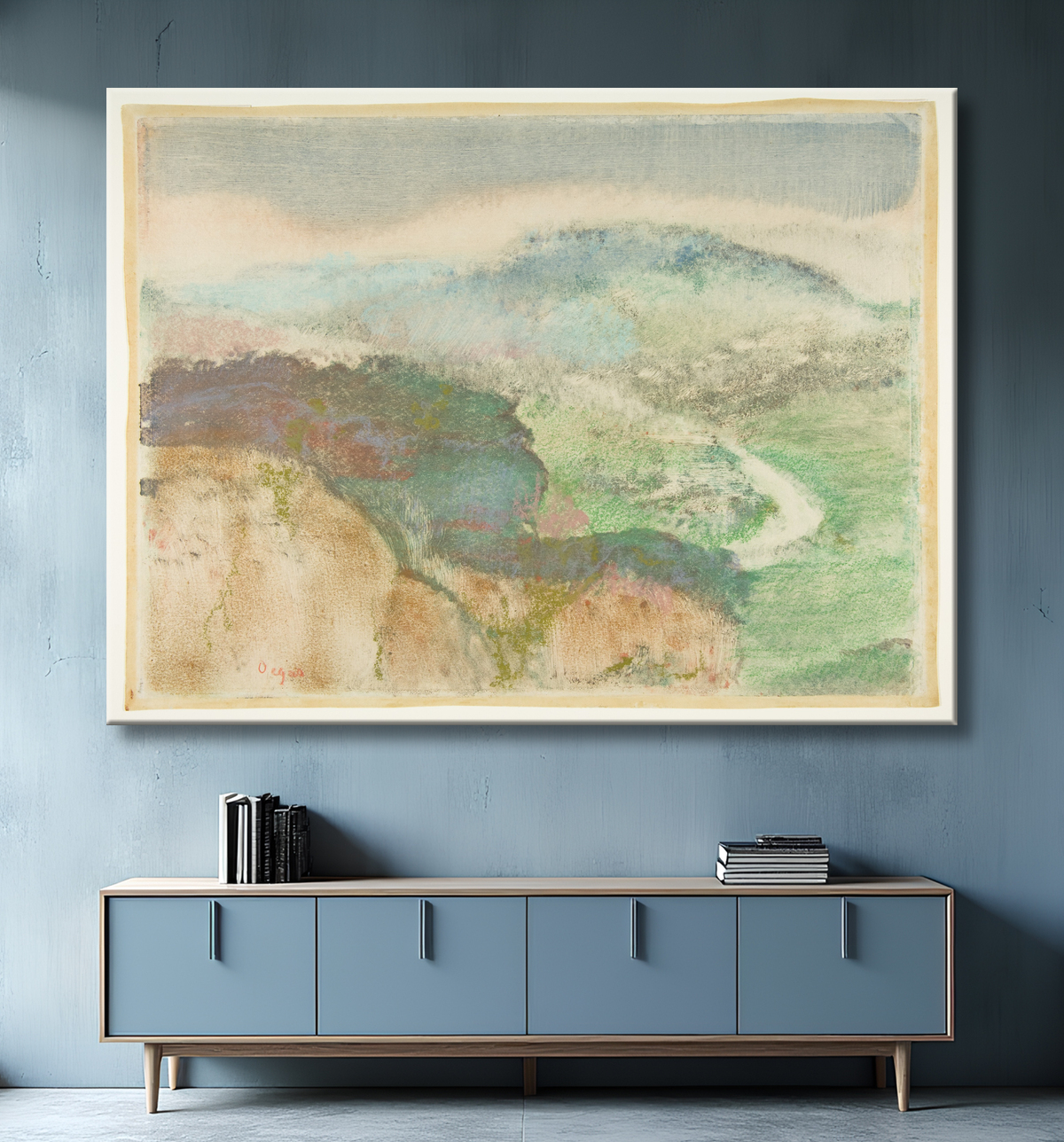 Reproduction Paysage de Edgar Degas avec decor
