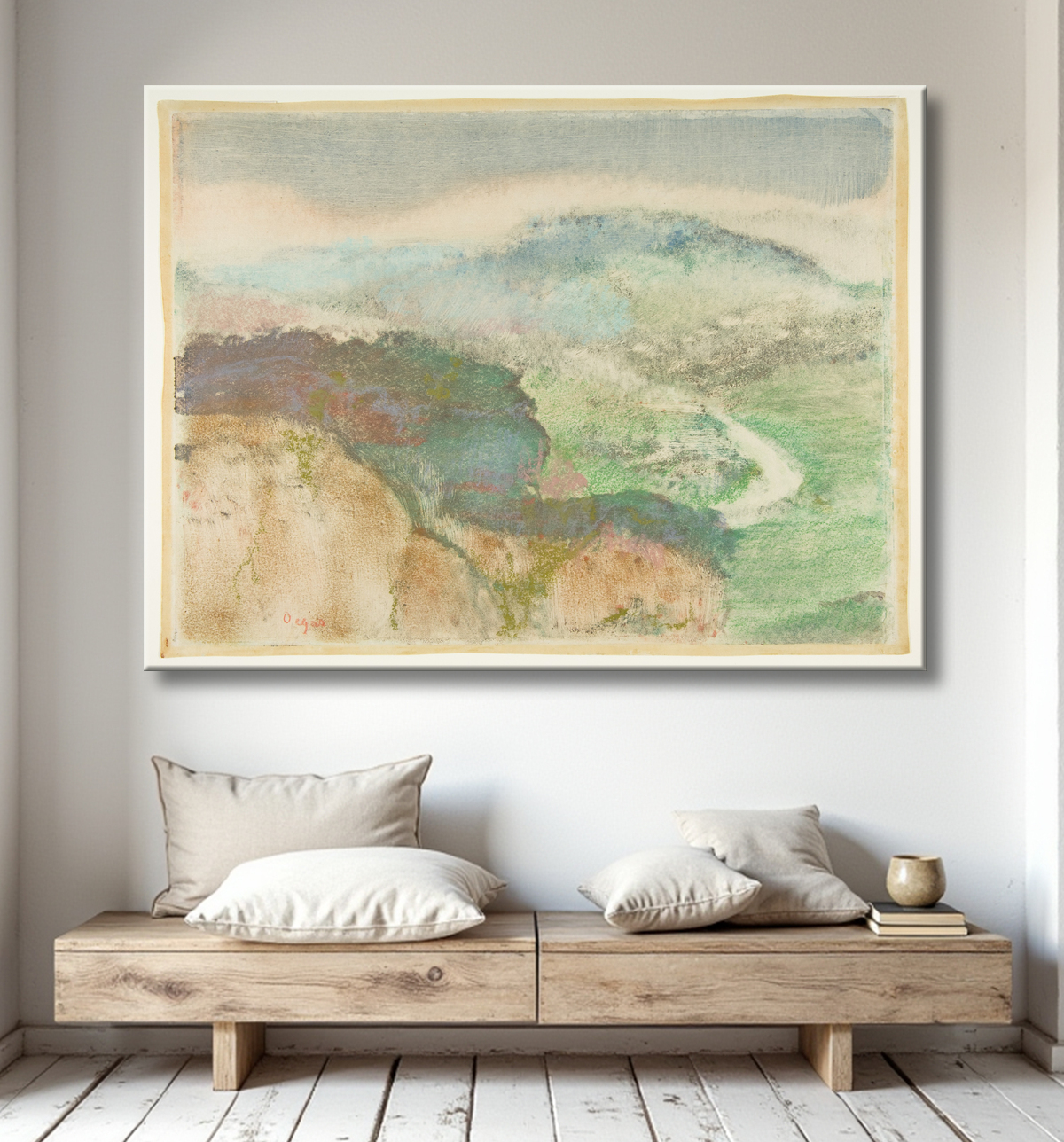 Reproduction Paysage de Edgar Degas avec decor