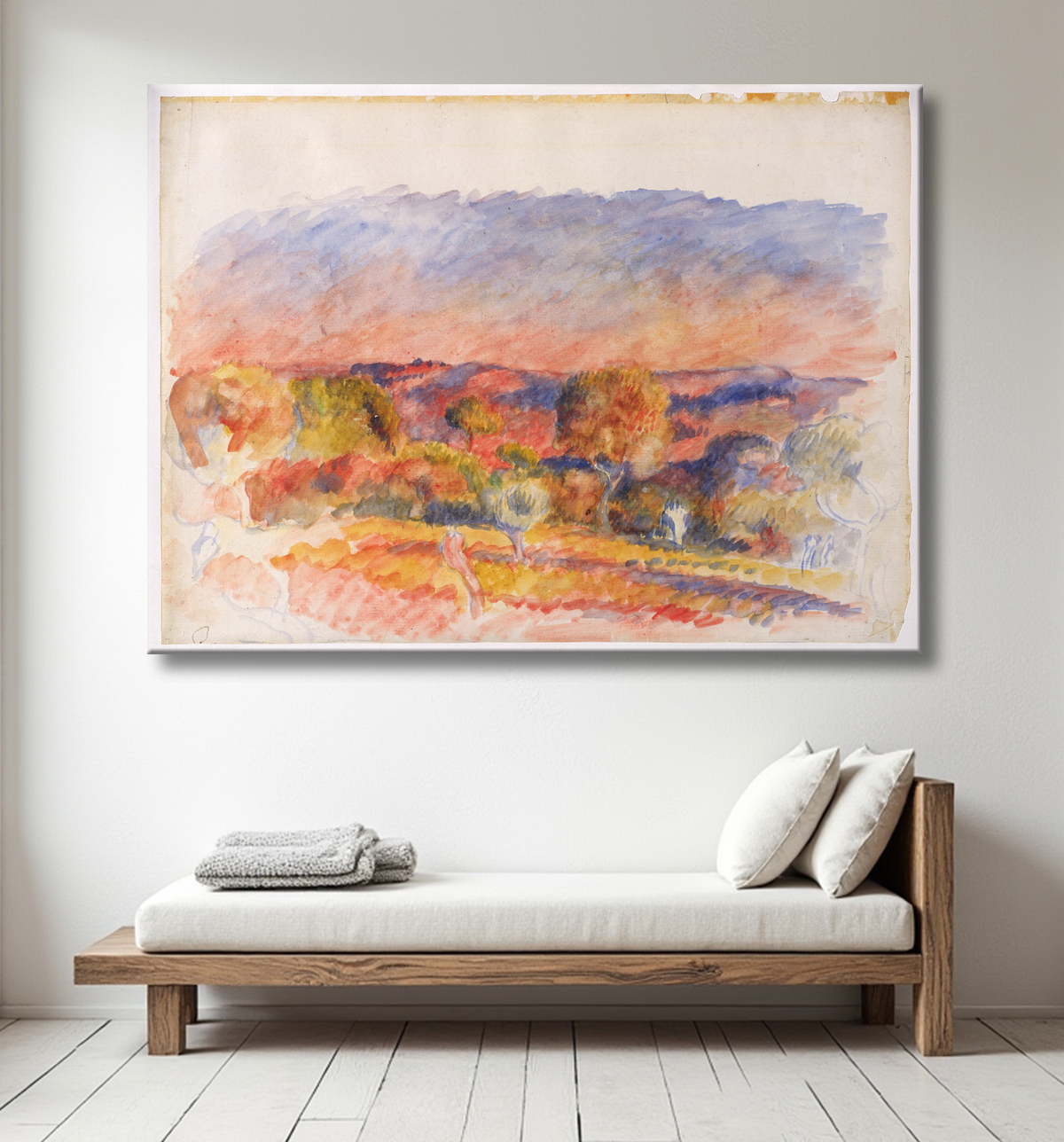 Reproduction Paysage de Auguste Renoir avec decor