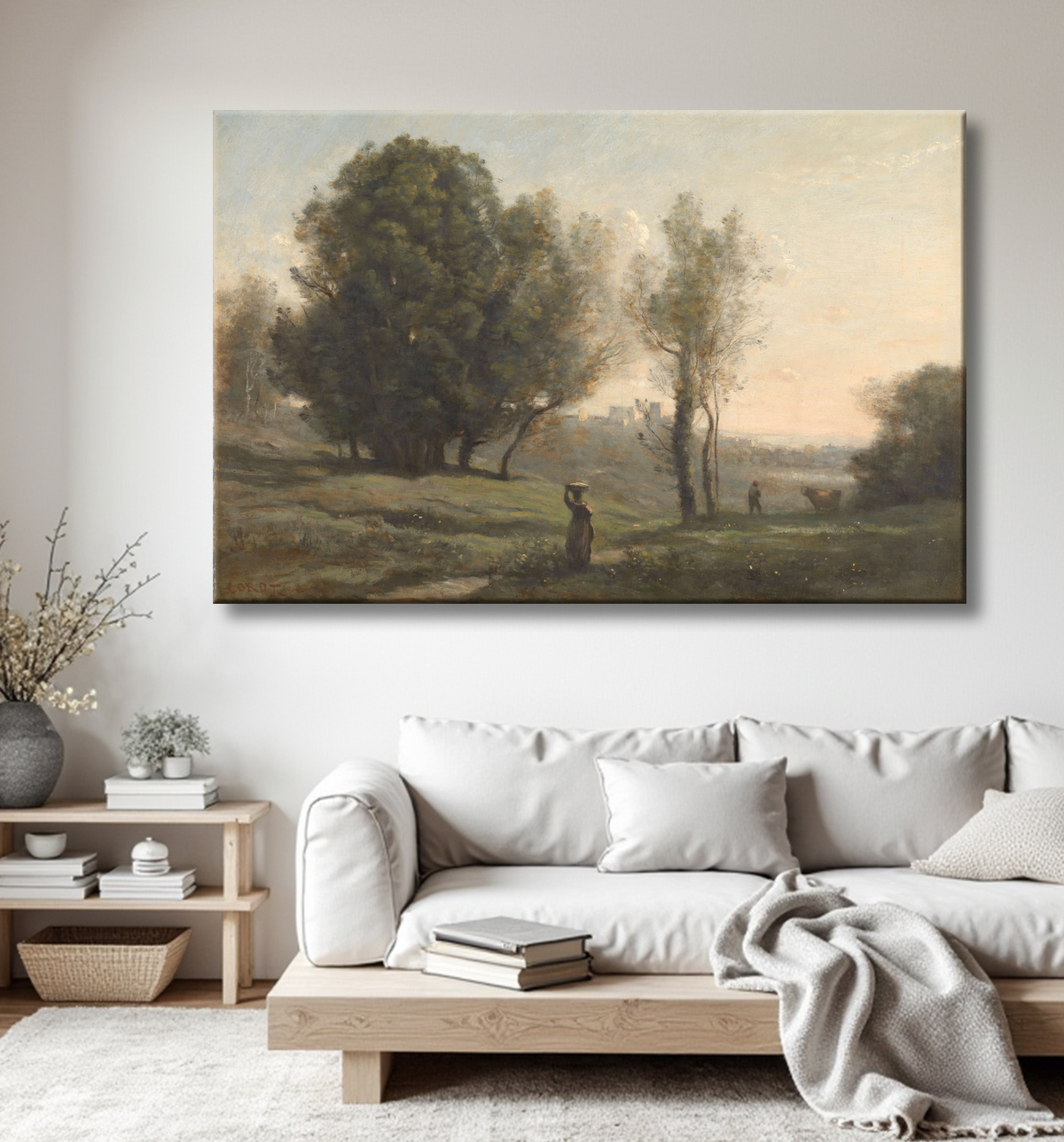 Reproduction Paysage de Camille Corot avec decor