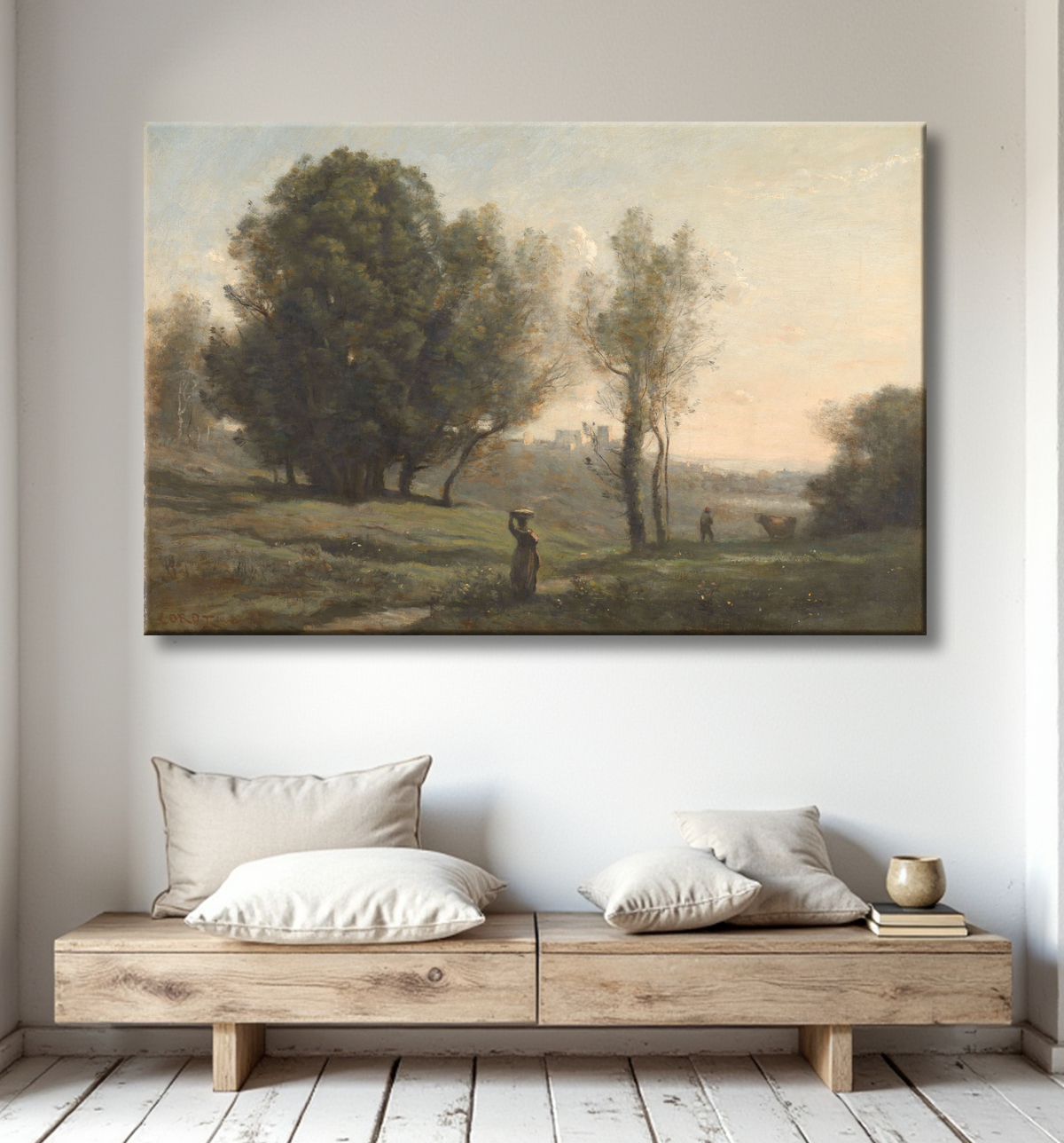 Reproduction Paysage de Camille Corot avec decor