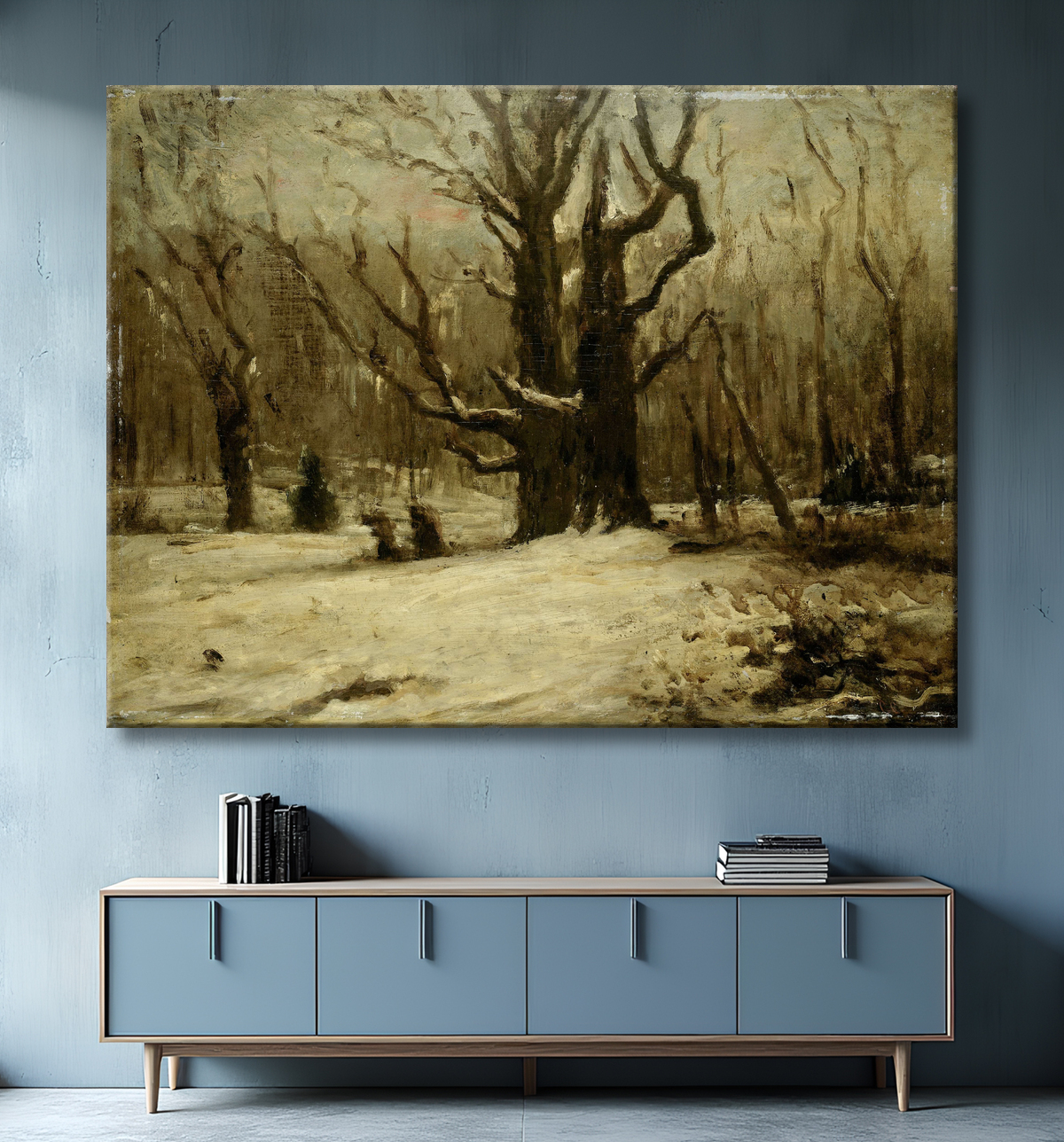 Reproduction Paysage d'hiver de Gustave Courbet avec decor