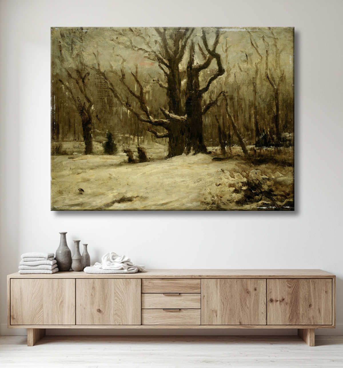 Reproduction Paysage d'hiver de Gustave Courbet avec decor