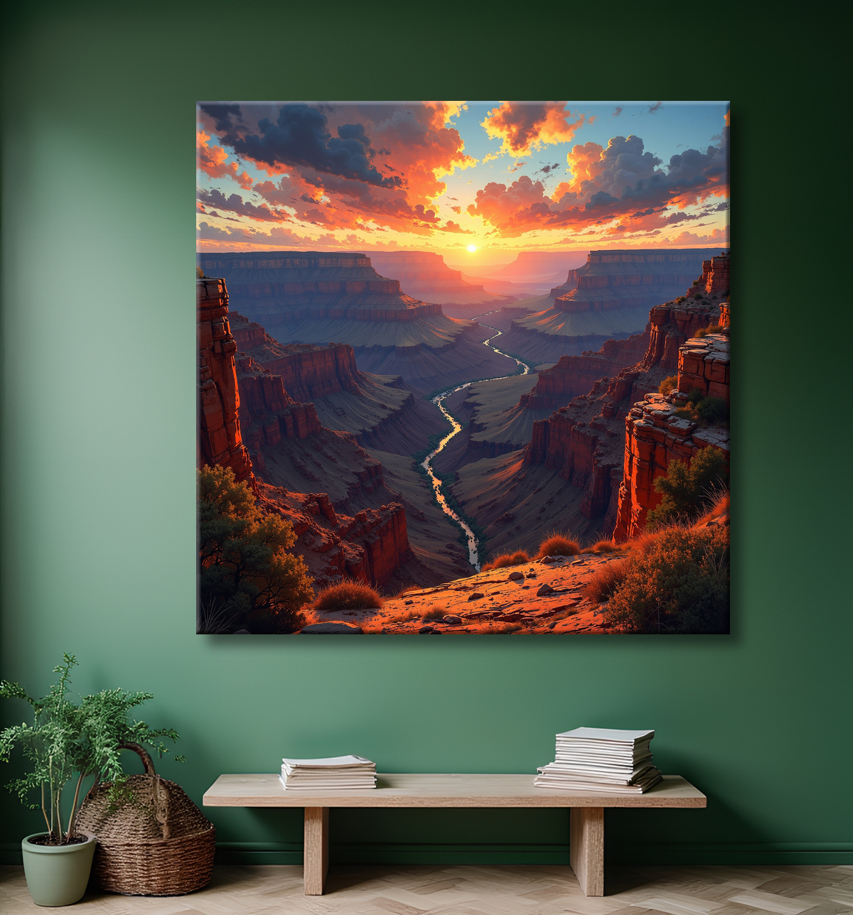 Tableau paysage Grand Canyon avec decor