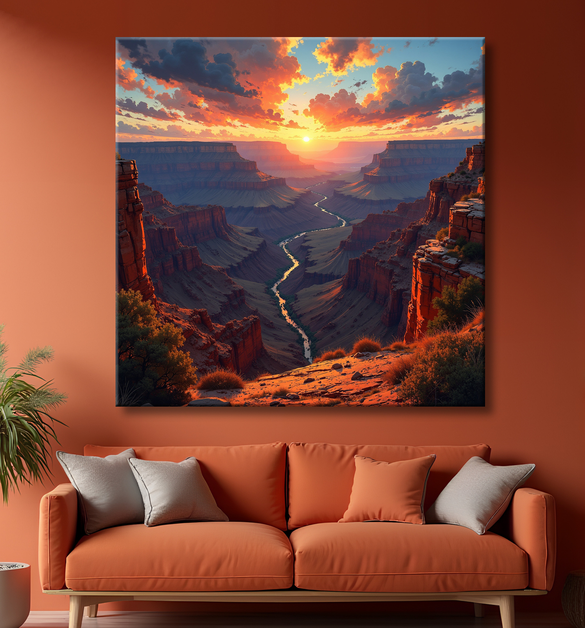 Tableau paysage Grand Canyon avec decor