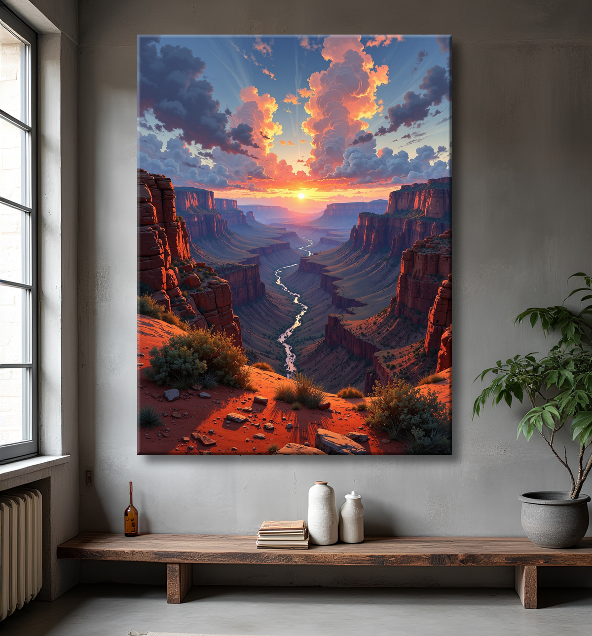Tableau paysage Grand Canyon avec decor