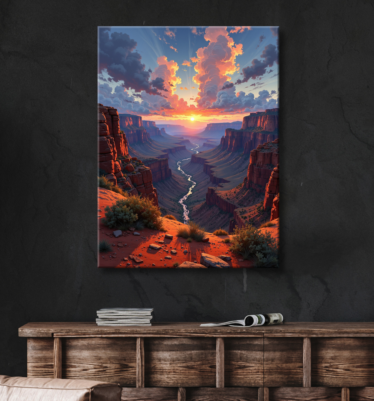 Tableau paysage Grand Canyon avec decor