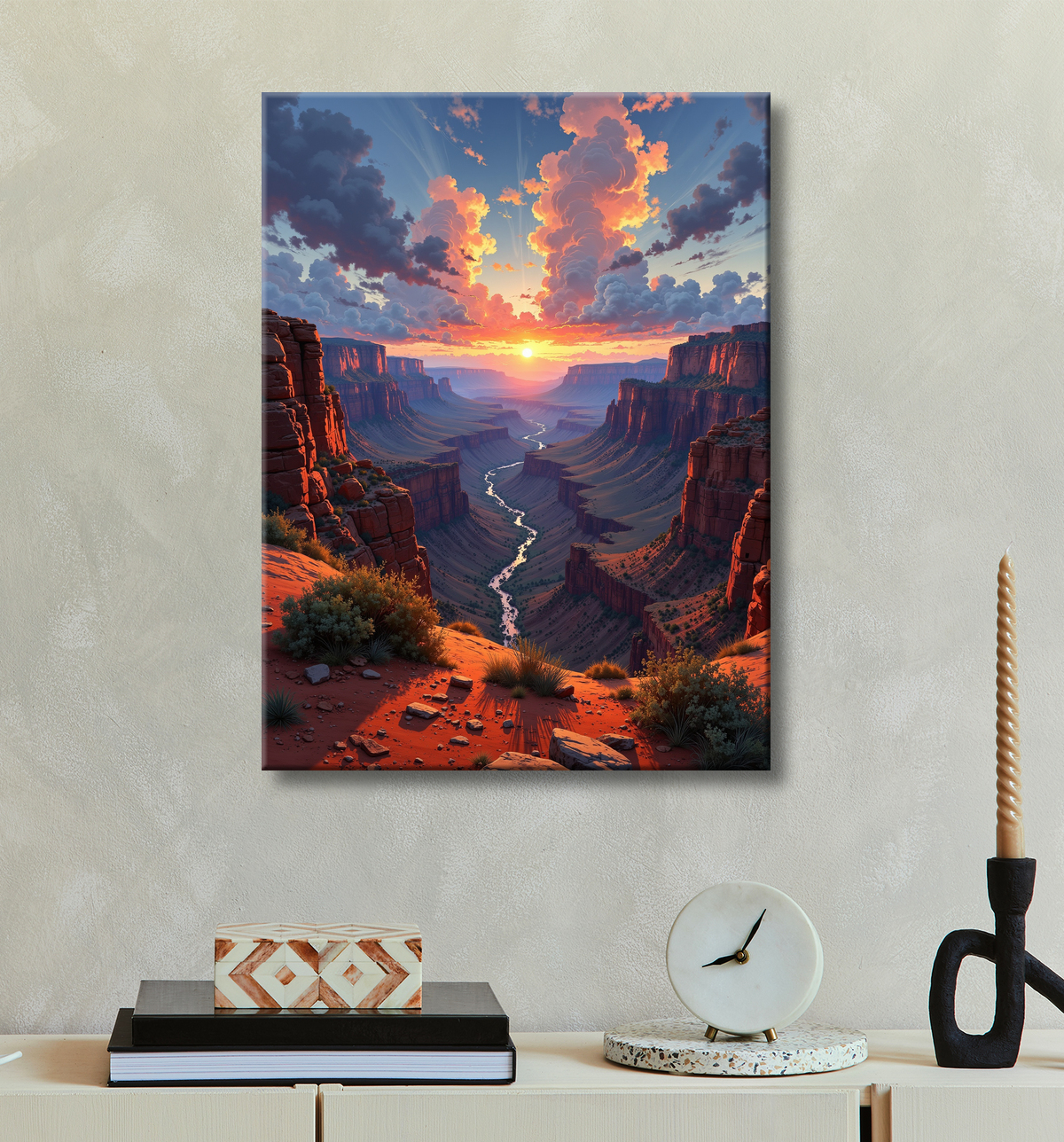 Tableau paysage Grand Canyon avec decor