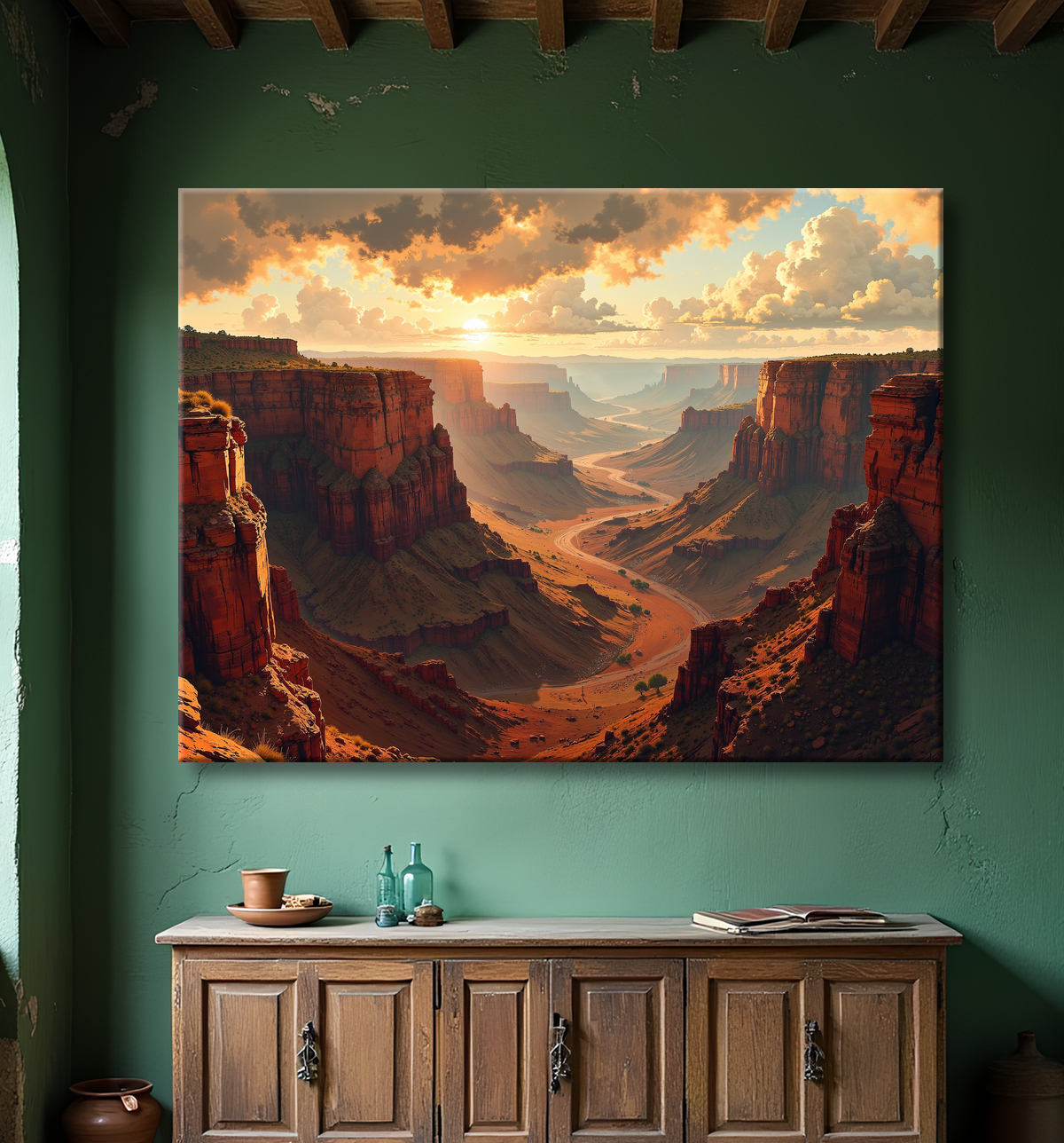 Tableau paysage Grand Canyon avec decor