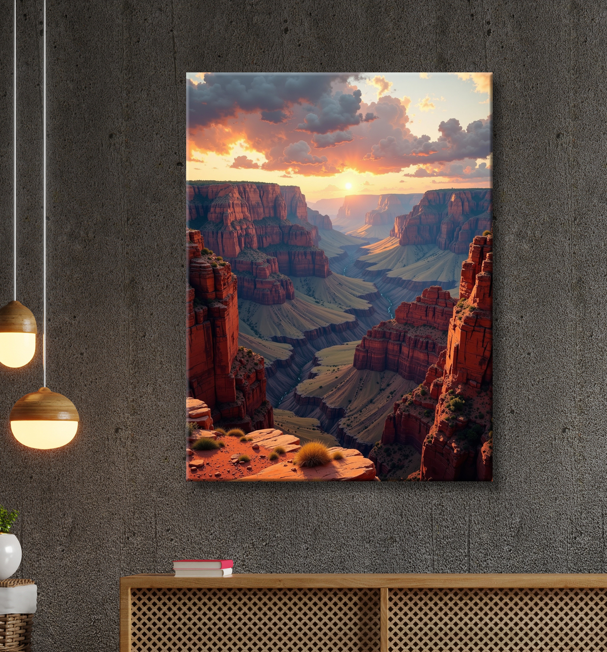 Tableau paysage Grand Canyon avec decor