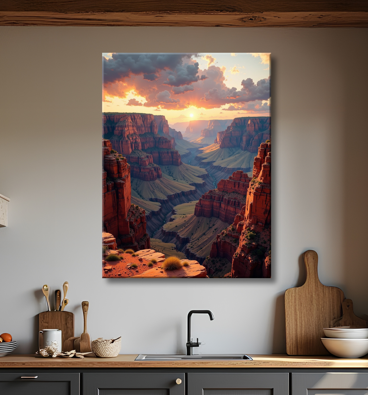 Tableau paysage Grand Canyon avec decor