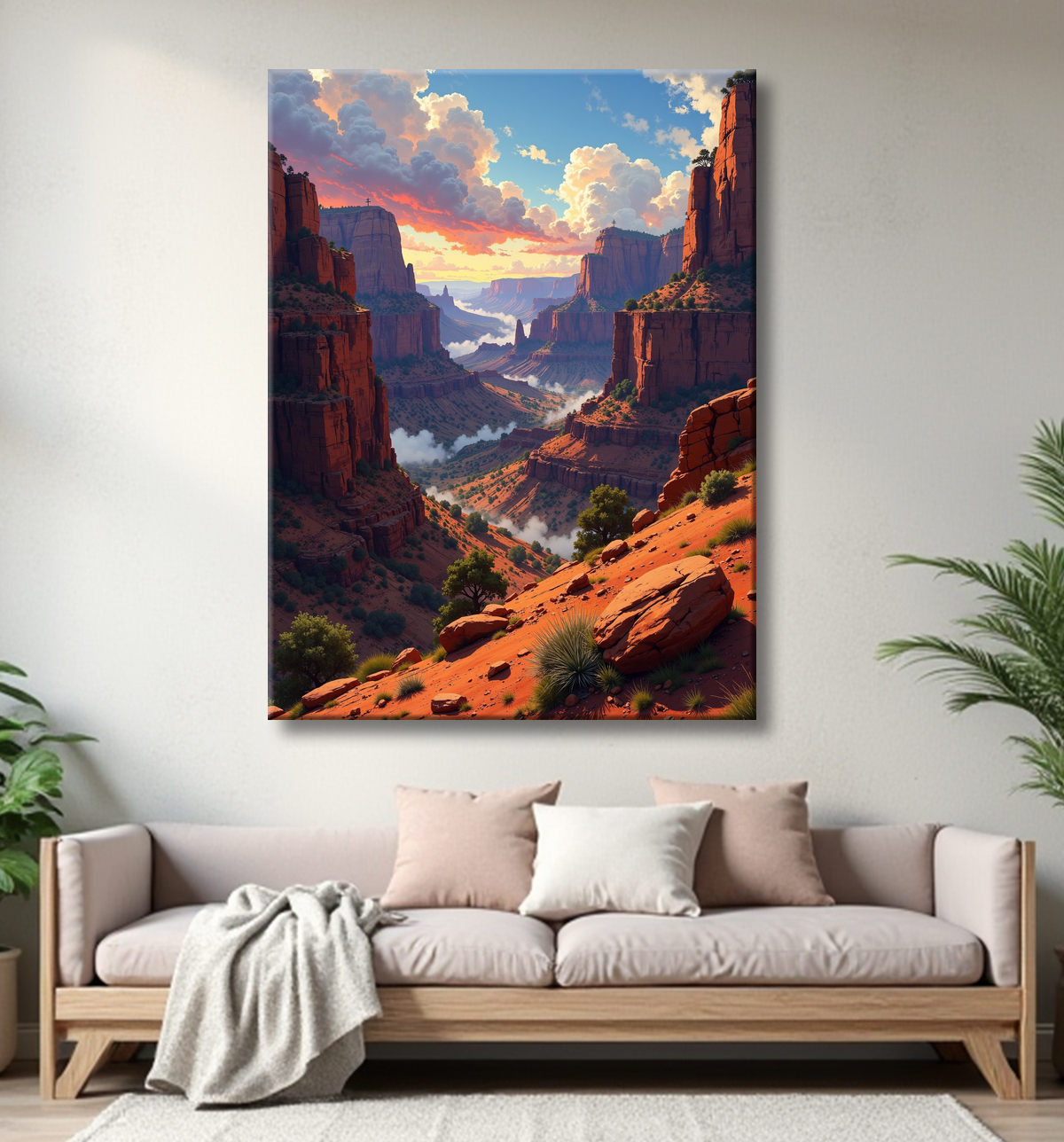 Tableau paysage Grand Canyon avec decor