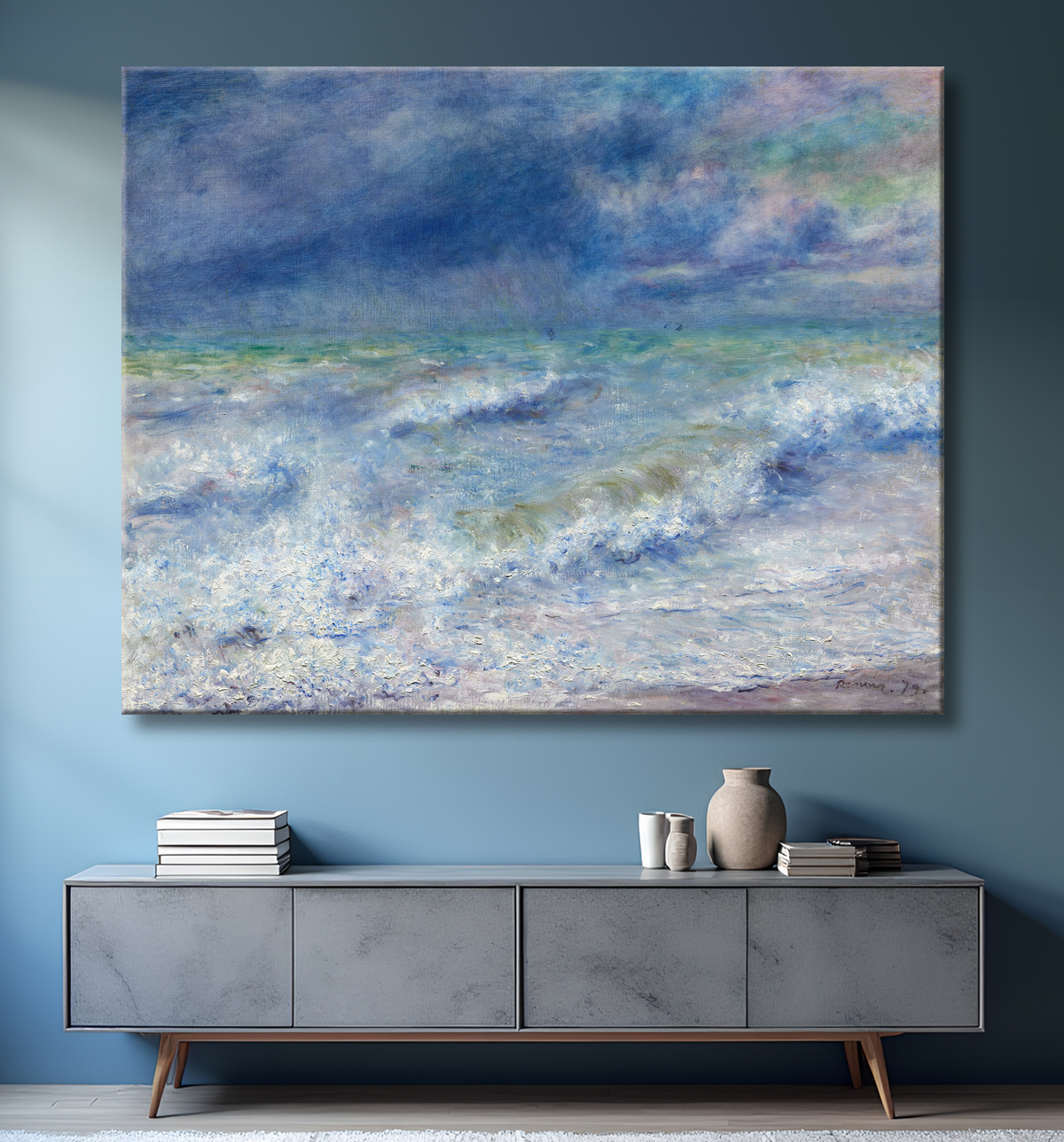 Reproduction Paysage marin de Pierre-Auguste Renoir avec decor