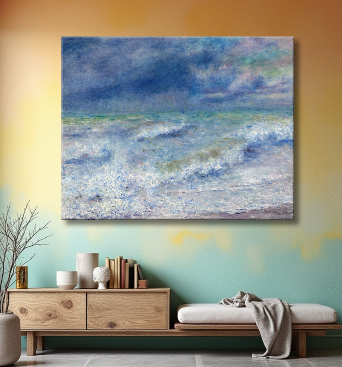 Reproduction Paysage marin de Pierre-Auguste Renoir avec decor