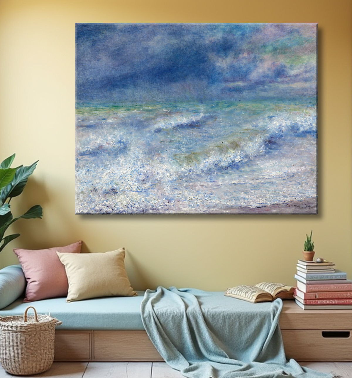 Reproduction Paysage marin de Pierre-Auguste Renoir avec decor