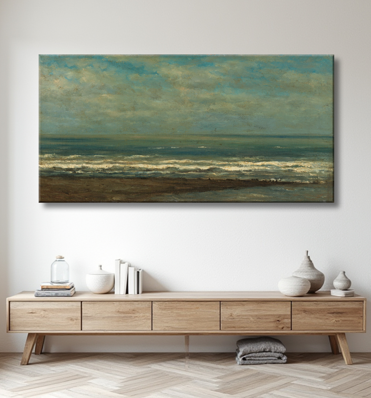 Reproduction Paysage marin près de Heijst de Willem Roelofs (I) avec decor