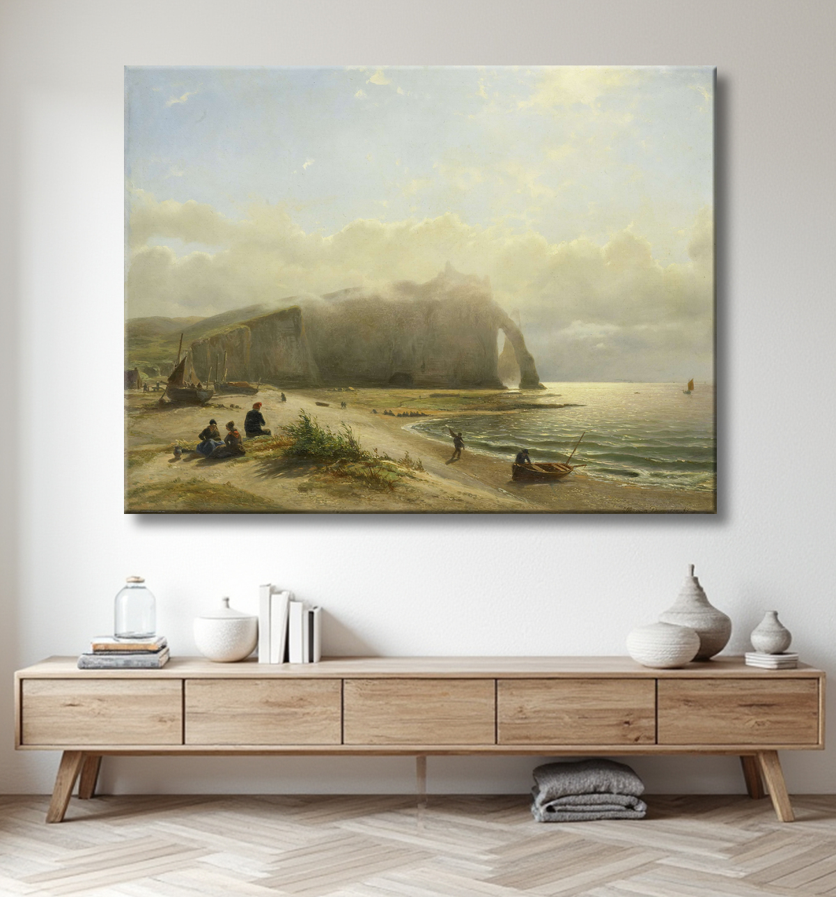 Reproduction Paysage marin près de la côte de Willem Anthonie van Deventer avec decor
