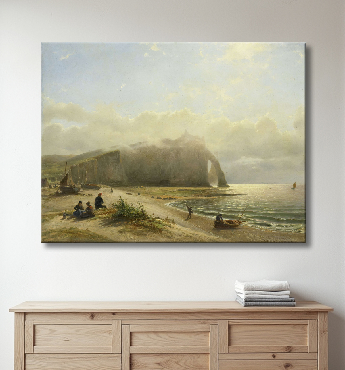 Reproduction Paysage marin près de la côte de Willem Anthonie van Deventer avec decor
